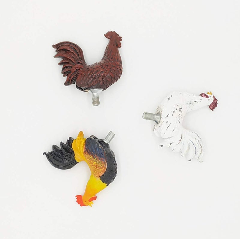 Owlgift Rooster Design Wood Shabby Whitewashed Paper Towel Holder Stand Up Paper Towel Holder, Easy One-Handed Tear Kitchen Paper Towel Dispenser with Weighted Base for Standard Paper Towel Rolls - Image 5